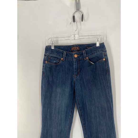 Seven For All Mankind Jeans Sexy Flare Jeans BOHO Hippie DARK WASH SIZE 28 - Picture 2 of 5